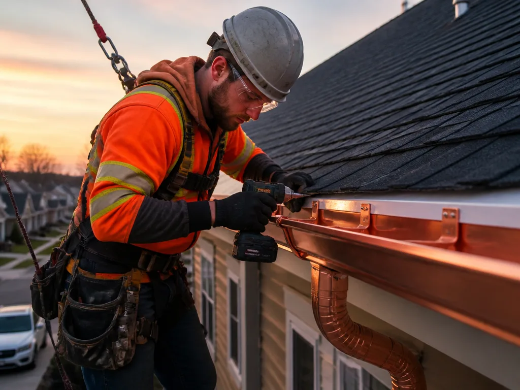 Copper Gutter Installation